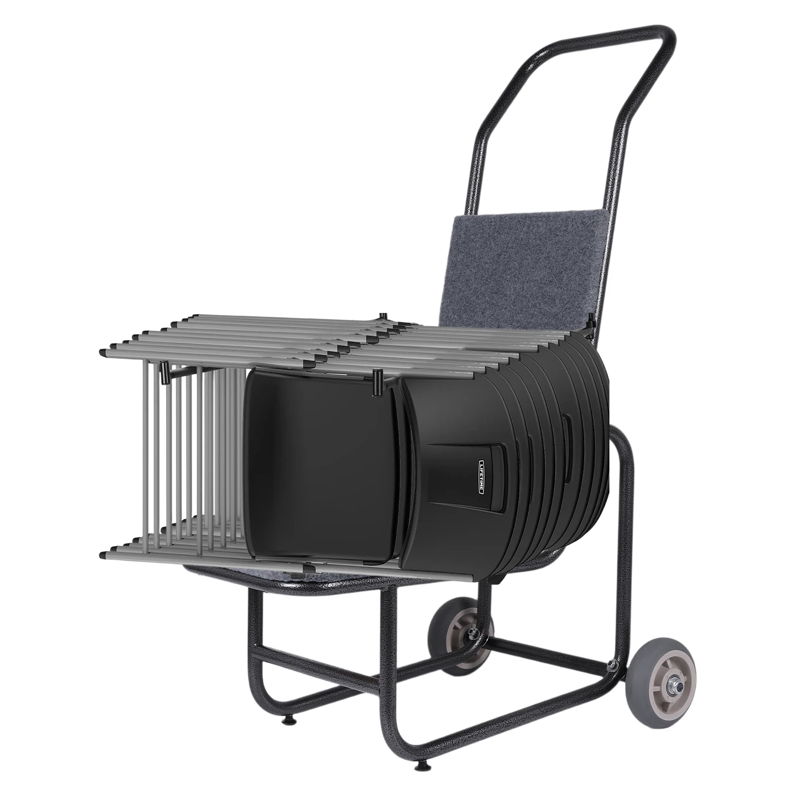 Stacking Chair Dollies Multifunctional Thickened Chairs Transporter Wear Resist Metal Pull Cart for Party Event Activities