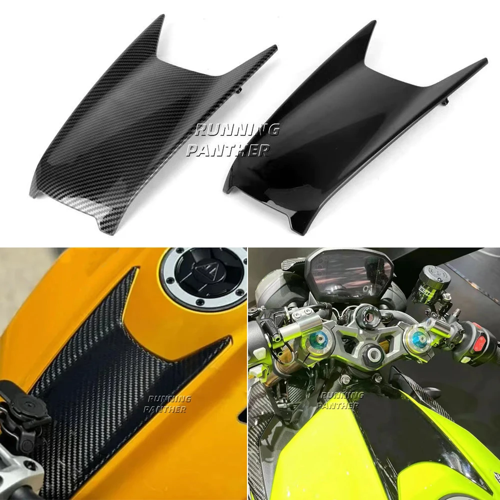 

Motorcycle Fuel Tank Air Box Front Upper Cover Carbon Fiber Fairing Cowl For Street Triple 765 R RS 765R 765RS Moto2 2023 2024