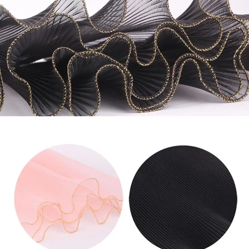 3.8Mx28CM Pearl Pleated Wavy Mesh Wrapping Paper DIY Bouquet Floral Hemming Yarn Wedding Birthday Party Supplies Home Decoration wrapping paper