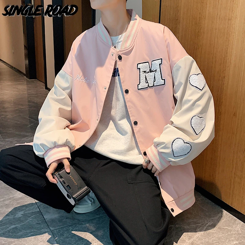 Single Road Mens Varsity Jacket Men 