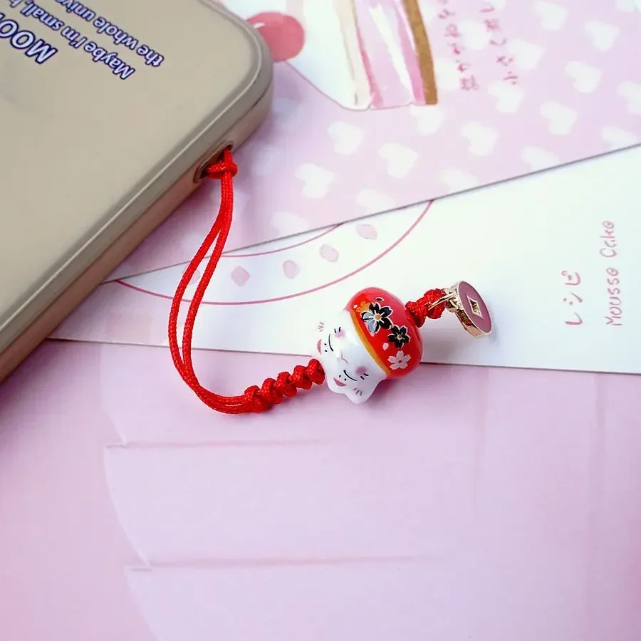 Cute Cartoon Japanese Lucky Cat Keychain, Maneki Neko Trinkets, Phone Charms, Car Bag Pendant, Key Chain, Pray Keyfob, Couple Gi 3