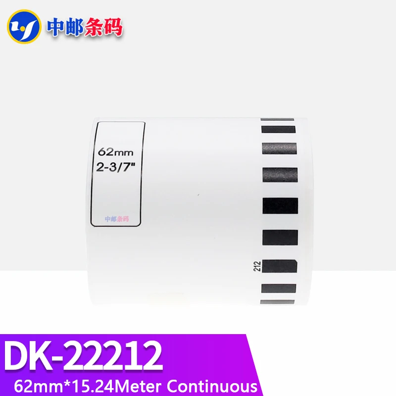 Genérico Dk22212 Etiqueta de Papel Sintético Compatível para Impressora Térmica Brother Dk-2212 62 mm 15.24m 10 Rolos de Refil Contínuo - Imagem 5