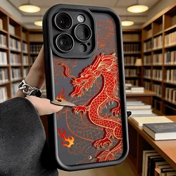 Luxury Red Chinese Dragon Anti - Slip TPU Phone Case - Full Protective Cover for Redmi Note 9 Pro 5G (Black DQMYTYCMA)