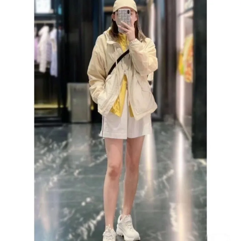 

Spring and summer female hooded Jacket Y2K Casual jacket frivolous Sun protection Fashion clothing girlish movement female coat