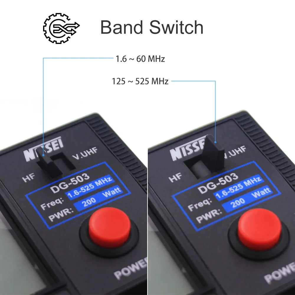 DG-503MAX Nissei Digital SWR/WATT Meter HF VHF UHF Meter 1.6-60MHz/125-525MHz DMR (TDMA)/AM/SSB Measurer Analyze HF Transceiver