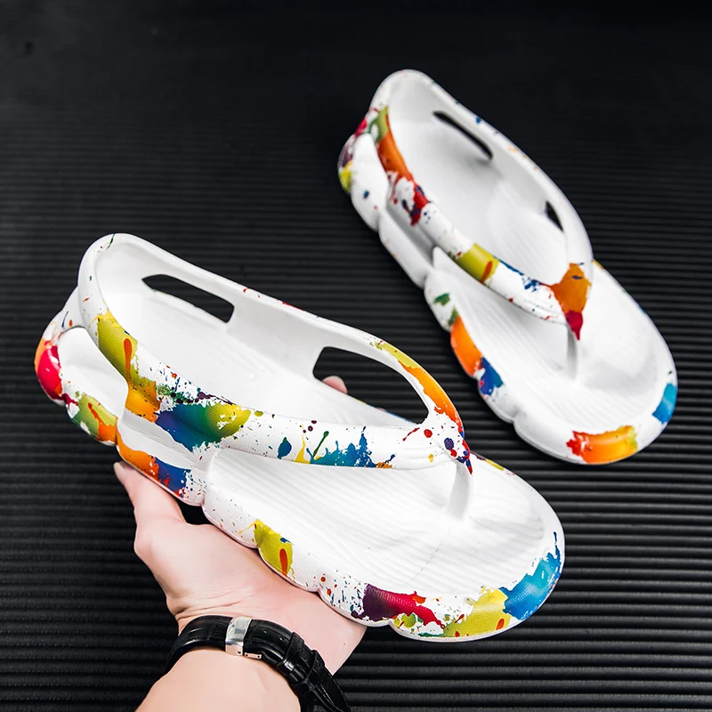 

Новинка, модные женские тапочки, летние шлепанцы из ЭВА на плоской подошве, женские шлепанцы для дома и душа, мужские шлепанцы