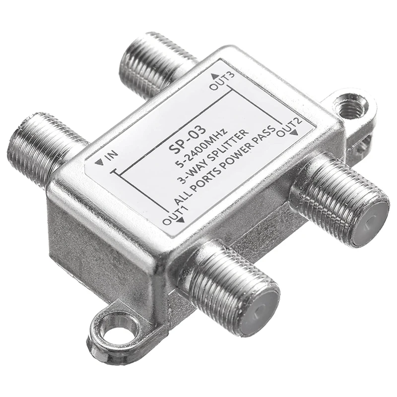 

BAAY 3 Way Coaxial Cable Splitter,5-2400Mhz,Wroks With CATV,STB Box,Satellite,Antenna System,High Speed Internet,MOCA Network
