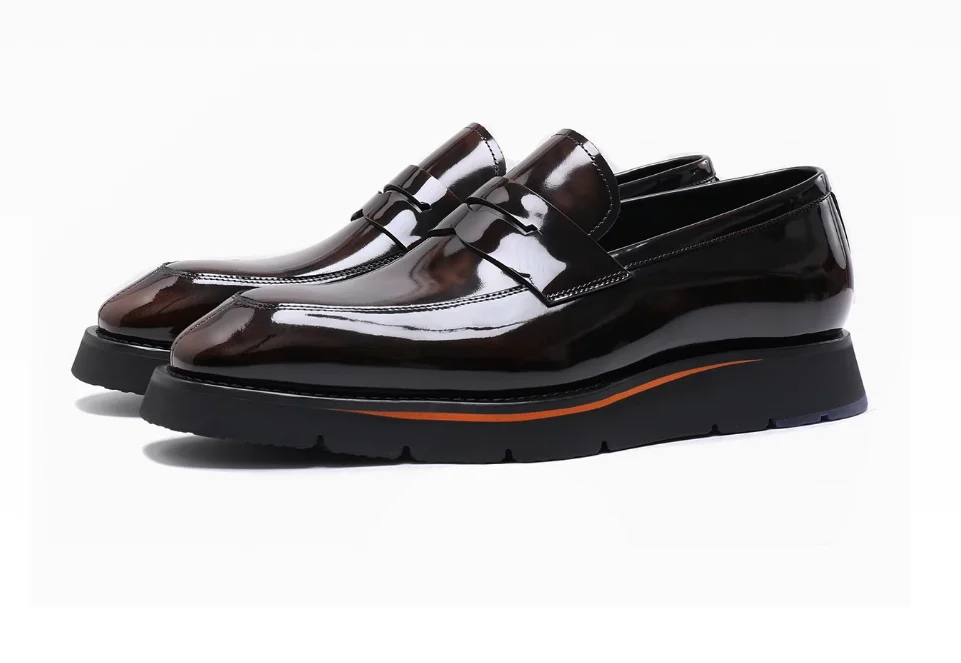Men's leather shoes, British style, new product, slip-on loafers, genuine leather, handmade
