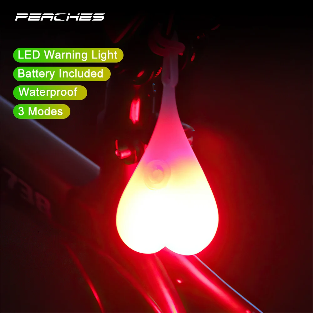 Lamp and battery included 3 Mode waterproof silicone LED Testicles Tail Light Red Bicycle Balls 