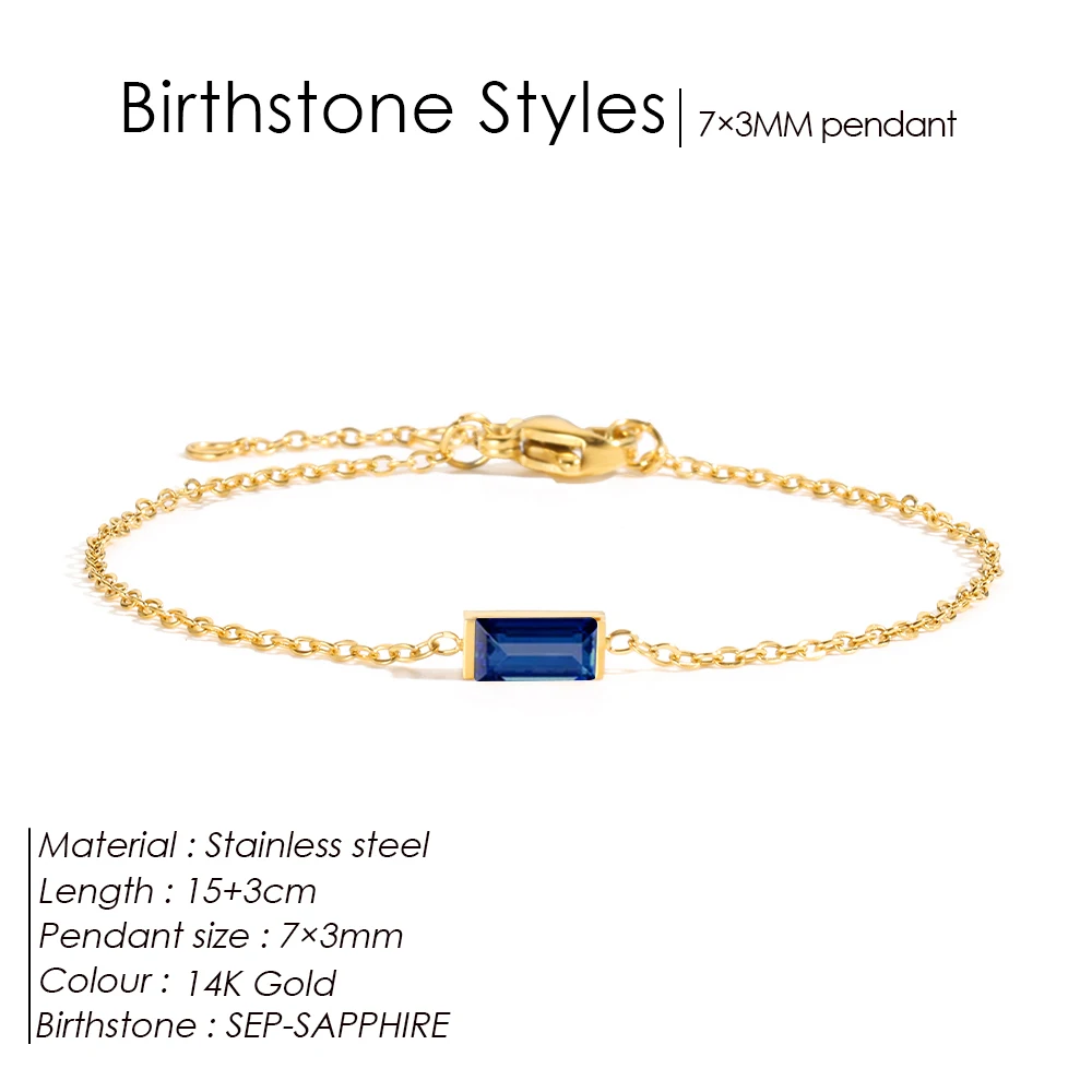 Damen-Armband, Edelstahl, quadratisch, Geburtsstein-Armband, funkelnder, hochwertiger Strass-Armreif, Valentinstag-Schmuck, Geschenk – Detail 15