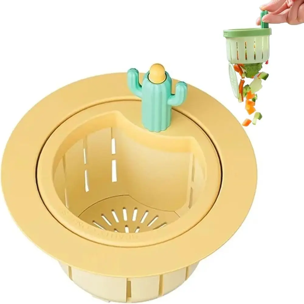 Kitchen Sink Filter Anti-clogging Cactus Kitchen Sink Drain Strainer Food Waste Catcher Easy Cleaning Plug Filter Basket