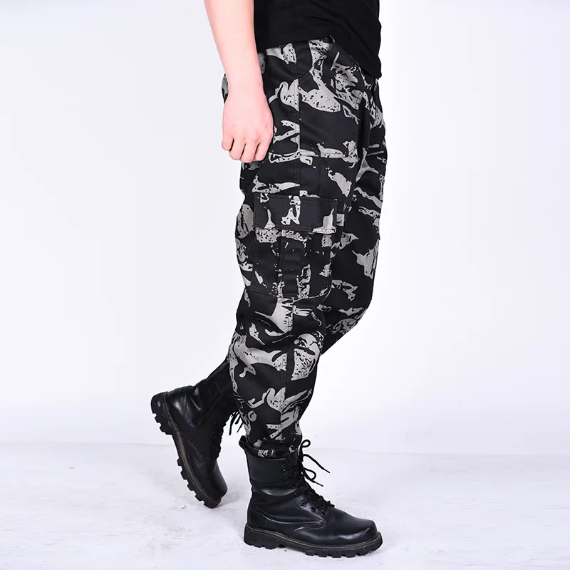 Spring Brand Men Fashion Cargo Pants Multi-pockets Baggy Men Pants Casual Trousers Overalls Camouflage Pants Man 4