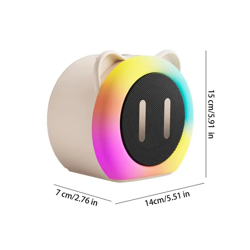 Portable Karaoke Machine RGB Color Light Wireless Karaoke Speaker With Cute Ears RGB Lighting Wireless Speaker Microphone Set 2