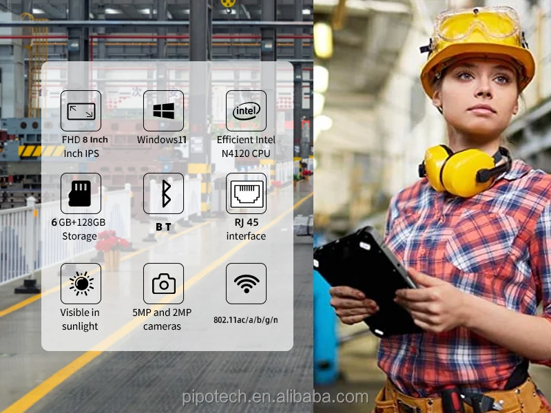 X5M 8 Inch IP67 Android10 64GB Outdoors Tablet PC Vehicle Car Computer Industrial Rugged Tablet