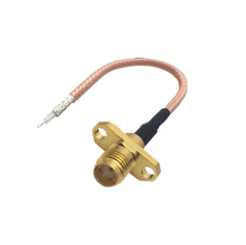 

1pc RF Connector Coaxial Pigtail SMA Female 2 Hole Diamond Flange Single Head Cable Adapter RG316