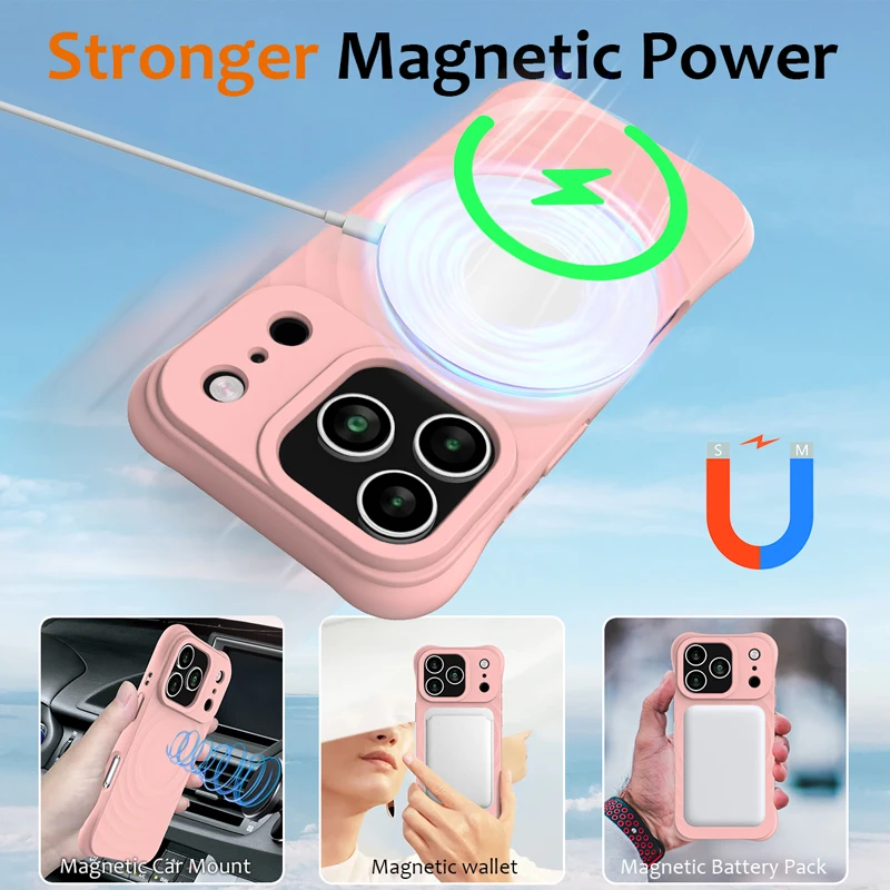 Magnetic Soft TPU Liquid Silicone Strap Case with Microfiber Lining