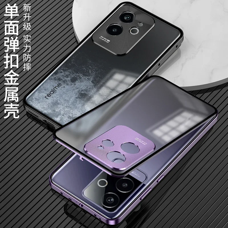 Aluminum Metal Frame Magnetic Shockproof Bumper Case with Front and Back Cover