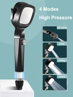 New 4 Mode High Pressure Shower Head With Stop Button Filter Water Sprayer Adjustable Shower Nozzle Spa Shower Head for Bathroom 1