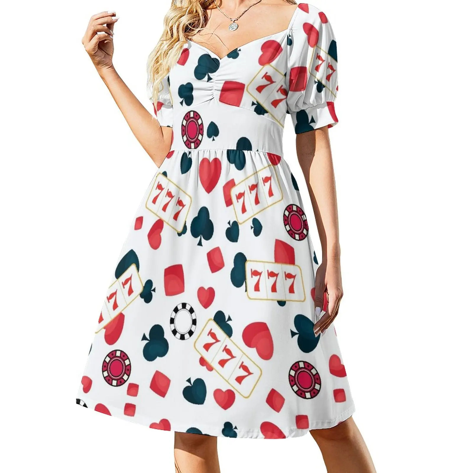 

Casino Gambler Poker Slot Machine Pattern Sleeveless Dress women's dresses luxury dresses for woman 2024