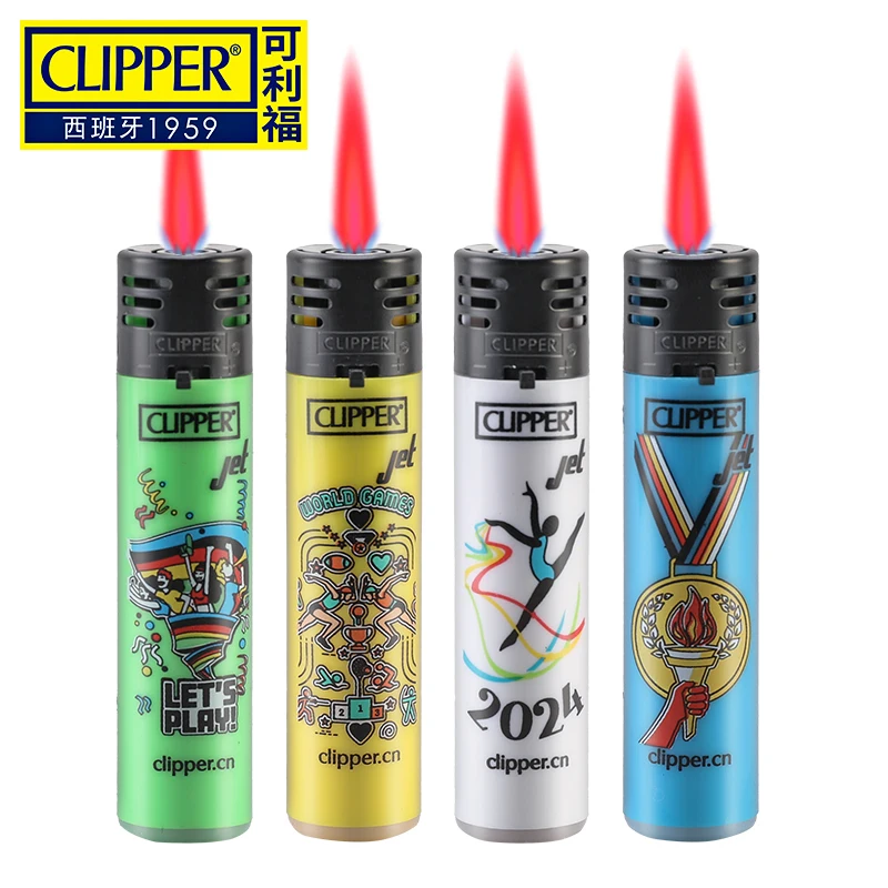 Encendedores Clipper 2024, nuevo estilo, encendedor inflable a prueba de viento, antorcha de butano, llama rosa, accesorios para fumar para hombres, colección de regalos