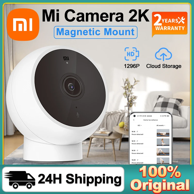  Xiaomi Mi Smart IP Camera Edition 2K HD Infrared Night Vision CCTV Voice Intercom AI Alarm Magnetic Mount Base Home WiFi Videcam 