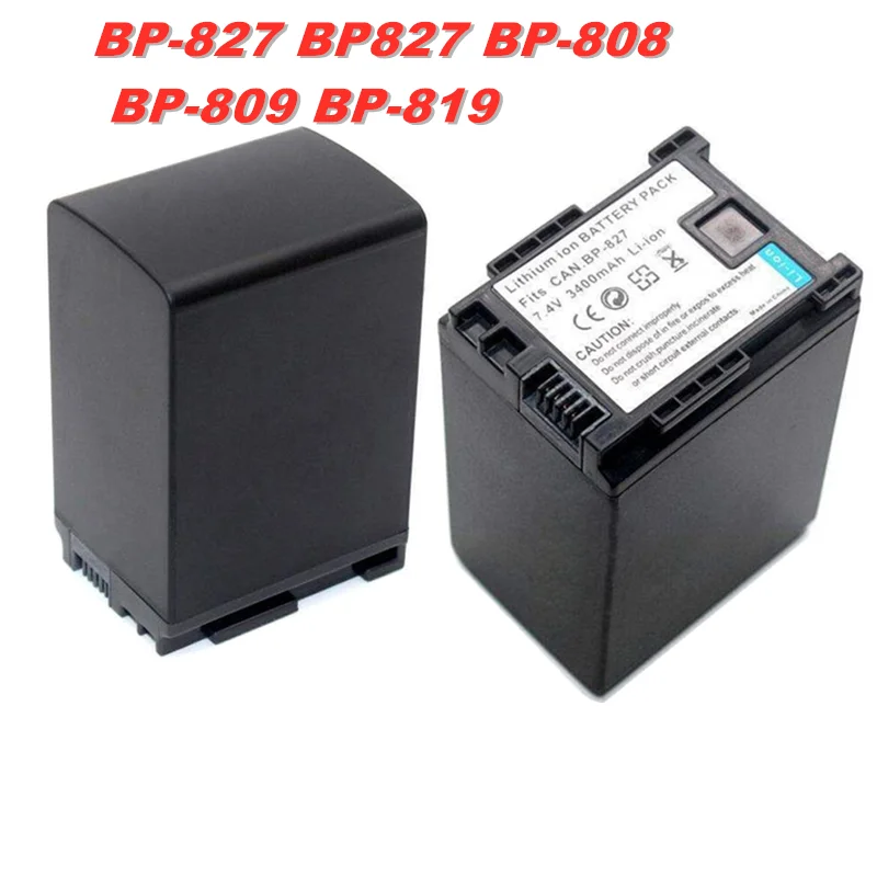 

1Pcs 3400mAh BP-827 BP827 BP-808 BP-809 BP-819 Battery for Canon HG31 XA10 HF20 HF10 HF100 HF100E HG20 HG21 HF11 HFS100, BP 827