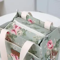 Sac à déjeuner esthétique imprimé Floral, sac à Bento isolé de grande capacité, sac à main isotherme pour l'école, le travail, les voyages et le pique-nique 5