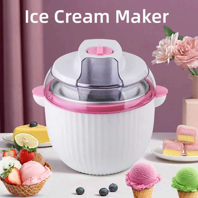 Ice Cream Maker,IL Mini Electric DIY Frozen Fruit Freezer Smoothie Blender Portable Automatic Ice Cream Machine Home Kitchen 4