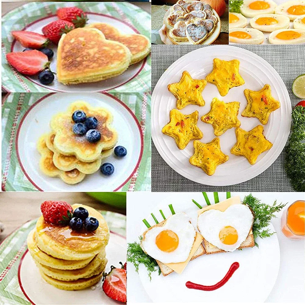 Kitchen Pancake Maker Mold Egg Cooker Fried Egg Shaper Omelet Silicone Nonstick Pancake Ring 4/7 Cavity Moulds For Cooking egg mold,pancake maker,omelette maker,egg cooker,egg ring