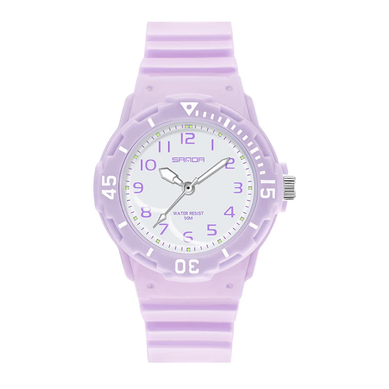 UTHAI Student Watch Fashion Trend Outdoor Sports Fresh 50M Waterproof PU Soft Female Middle School Student Youth Clock Watches 4
