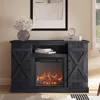 47" TV Stand with 18" Electric Fireplace Heater & Media Entertainment Center Console Table for TV up to 50" with Open St 3