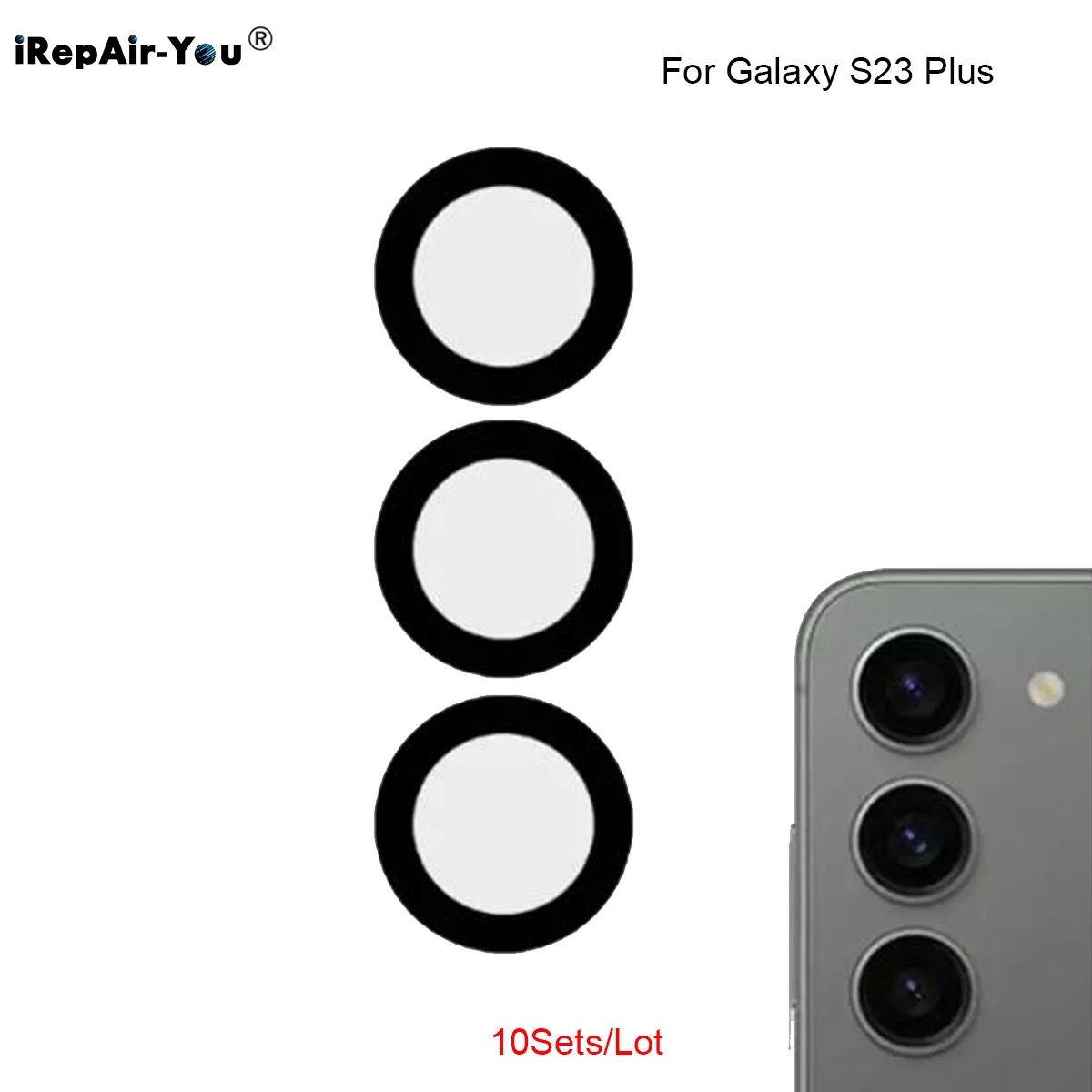 Premium Back Rear Camera Glass Lens Set with Adhesive for Repair and Replacement (10 Pieces)