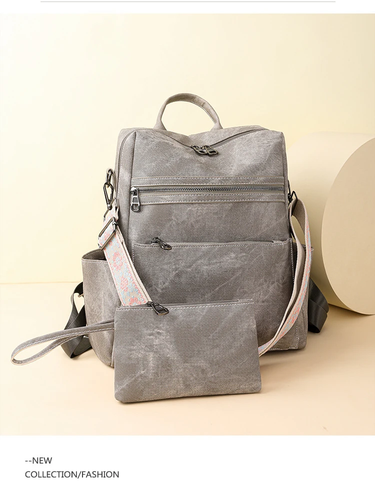 Zaino In Pelle Morbida 2 In 1 Donna - Trasformabile In Tracolla, Capiente E Leggero Per Scuola O Viaggi - Foto 8