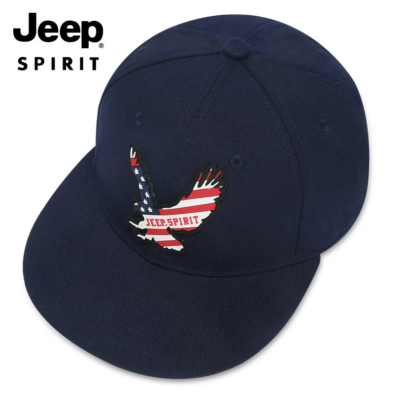 Jeep 남성용 플랫 브림 캡 야구 모자 트럭 운전사 모자 골프 모자 러닝 캡 하이킹 모자 아웃도어 캡, 자외선 차단, 조절 가능한 핏