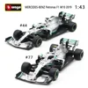 Bburago 1:43 Mercedes Benz 2019 W10 F1 Formula Static Die Casting Alloy Model Racing Car # 44 # 77 Collection Gift Toy 1