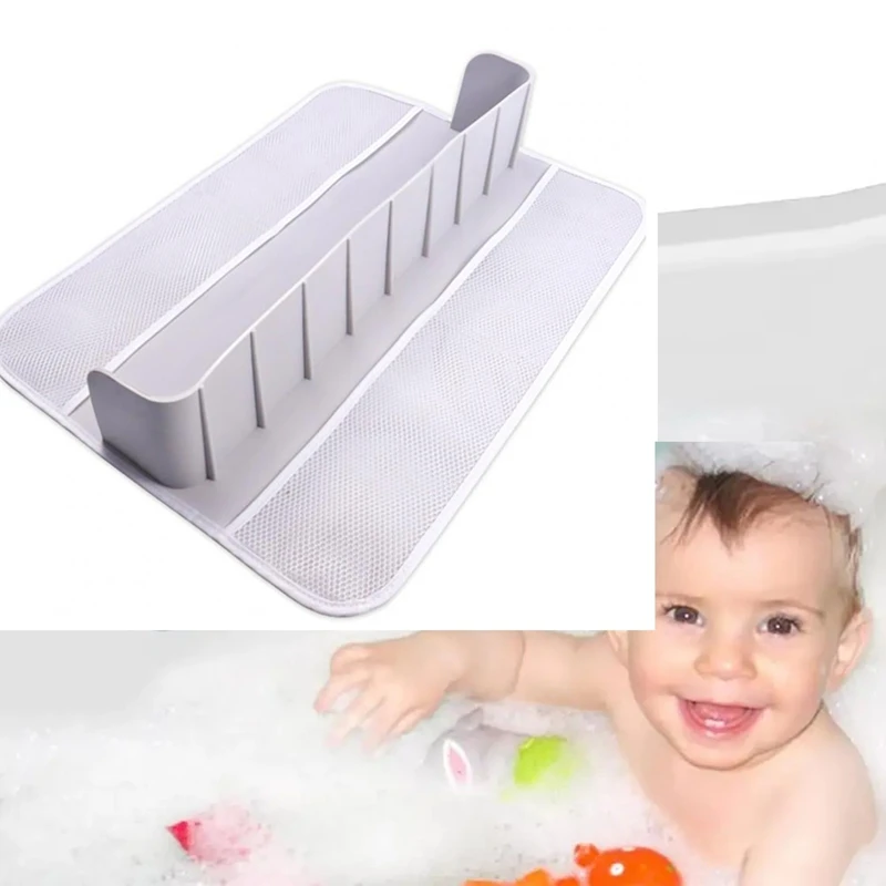 Bathroom Supplies Silicone Bathtub Toy Storage Rack With Suction Cups Splash Guard Organizer For Bathroom-A97Q
