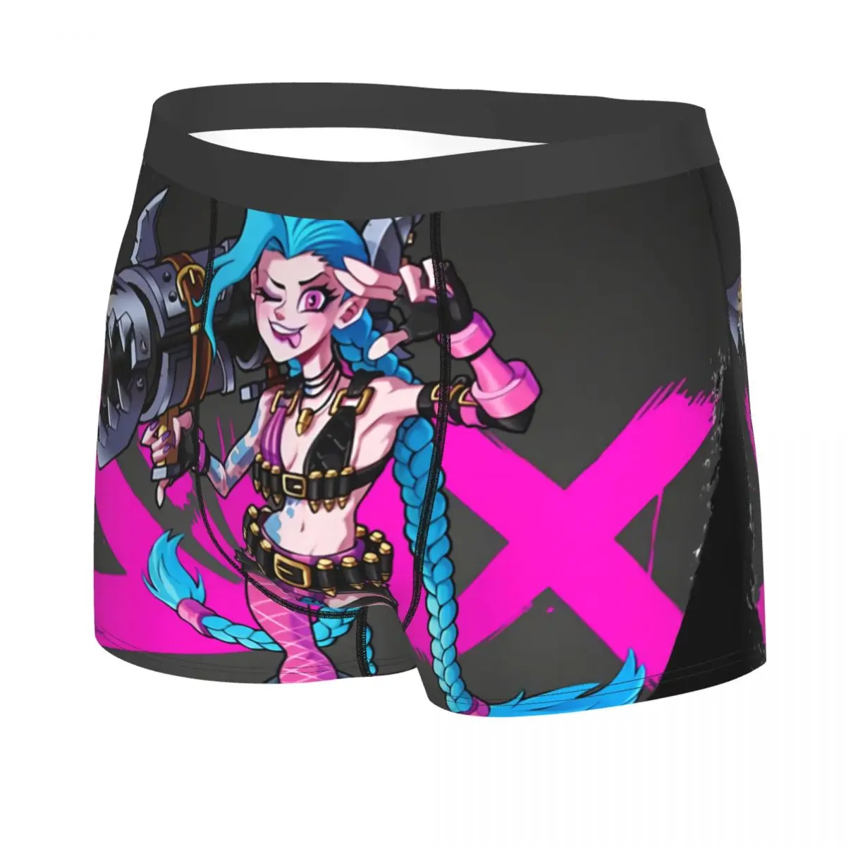 Jinx Pop Men Boxer Briefs Underwear Arcane League of Legends Animated Highly Breathable High Quality Gift Idea 2