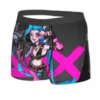 Jinx Pop Men Boxer Briefs Underwear Arcane League of Legends Animated Highly Breathable High Quality Gift Idea 2