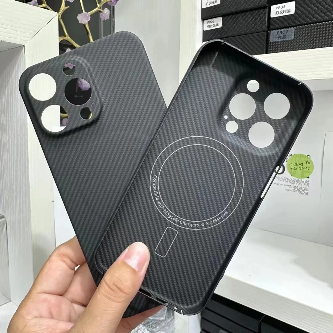 

Ultra-thin Anti-fall business Real Carbon Fiber Phone iphone 15 Pro case Magnetic Case Magsafe Charging Aramid Fiber iPhone 15