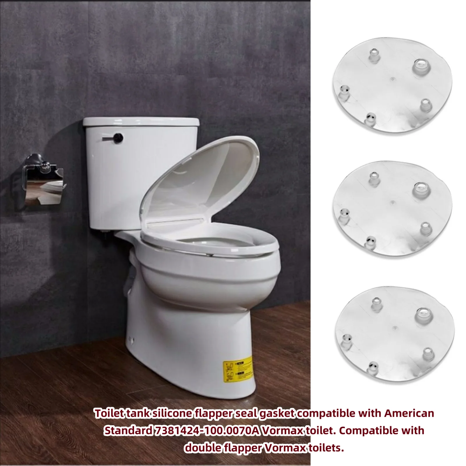 3er-Pack Silikon-Klappendichtung Für American Standard Vormax Toiletten – Ersetzt 7381424-100.0070A, Stoppt Läuftende Toiletten
