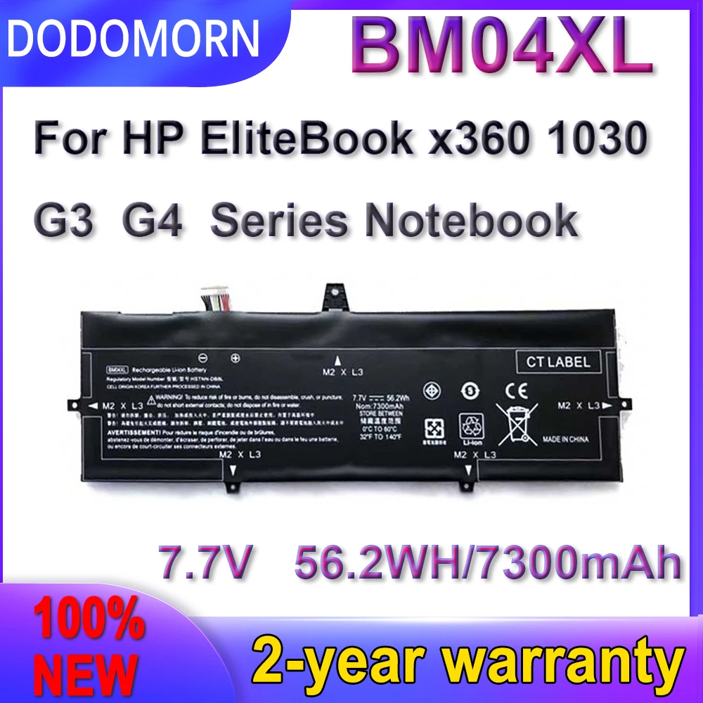 

DODOMORN New BM04XL Battery For HP EliteBook x360 1030 G3 G4 Series HSTNN-DB8L HSTNN-UB7L L02031-541 L02478-855