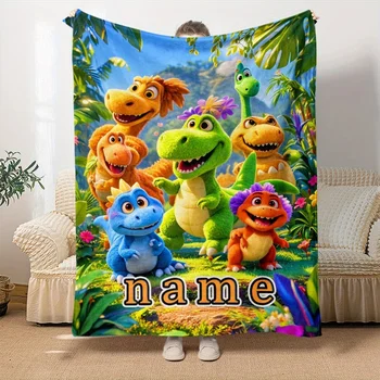 Custom Dinosaur Fleece Blanket 1