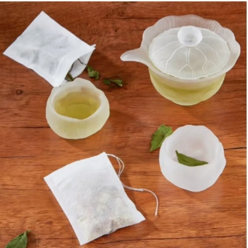100 Pcs disposable tea bags Filter Bags for Tea Infuser with String Heal Seal Food Grade Non-woven Fabric Spice Filters