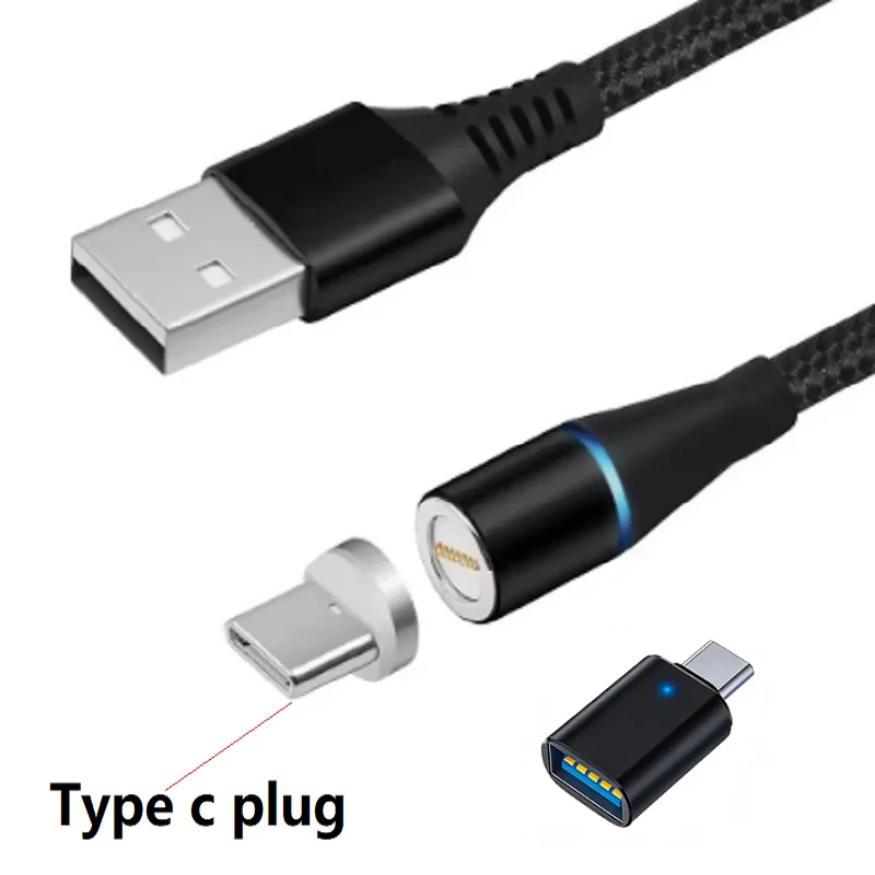Magnetic Fast Charging Cable with USB Type C and Micro USB - 3 in 1