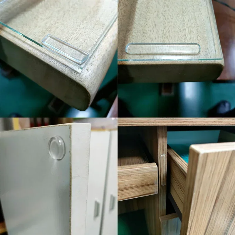 Description Picture 5 of item1 Sheet Self Adhesive Buffer Pads Silicone Door Stopper Cabinet Bumpers Wall Protector Furniture Refrigerator Anti-crash Pad