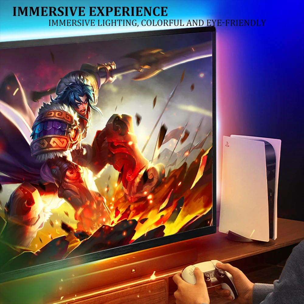 Description Picture 3 of itemImmersion TV Backlight Strip with HDMI2.0 Sync Box, RGBIC LED Lights Sync with TV, Compatible with Alexa & Google Assistant