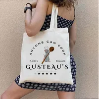 Ratatouille Shirt Chef Remy Handbag Ladies Cosmetic Organizer Canvas Shoulder Bag Eco Large Capacity Shopping Bag Wallet 1