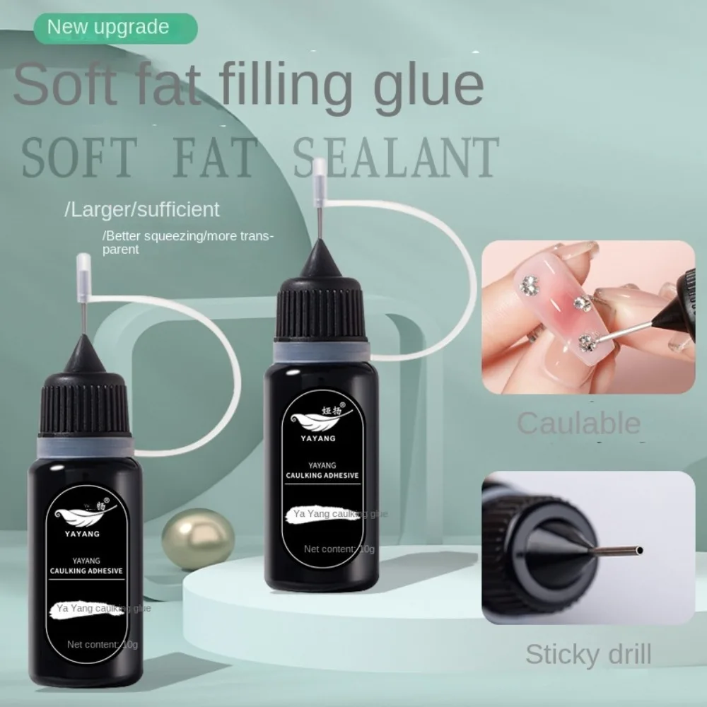 Nail Rhinestone Adhesive Glue 10g Sticky Gel Glue Gel Matte Top Coat Gel Varnish Nail Glue Jewelry Accessory