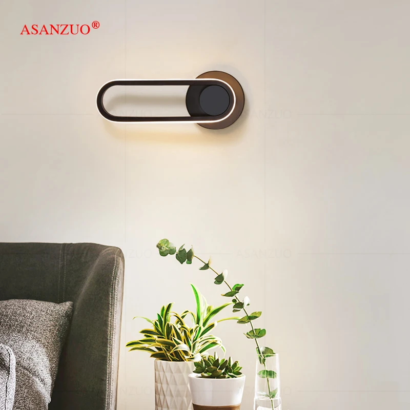 

LED wall lamp Bedroom Bedside Nordic light modern creative aisle living room TV background wall lamp Aluminum AC110V/220V