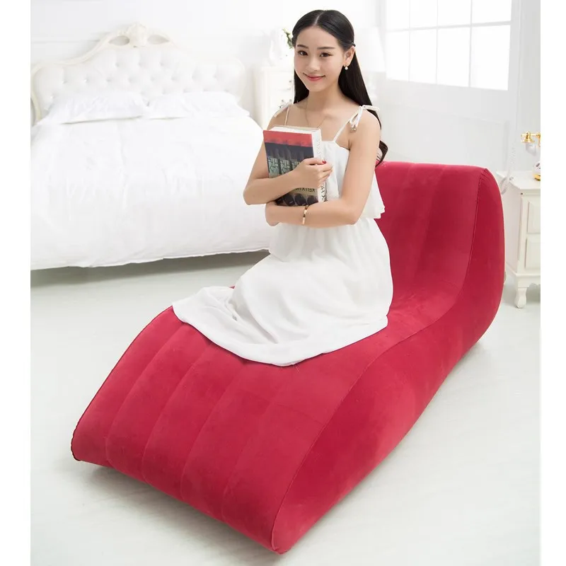 

Inflatable Sofa Leisure Air Bed for Home Terrace Beach Furniture Sleeping Flocking Adult Lazy Sofas Creative Folding Single Sofa
